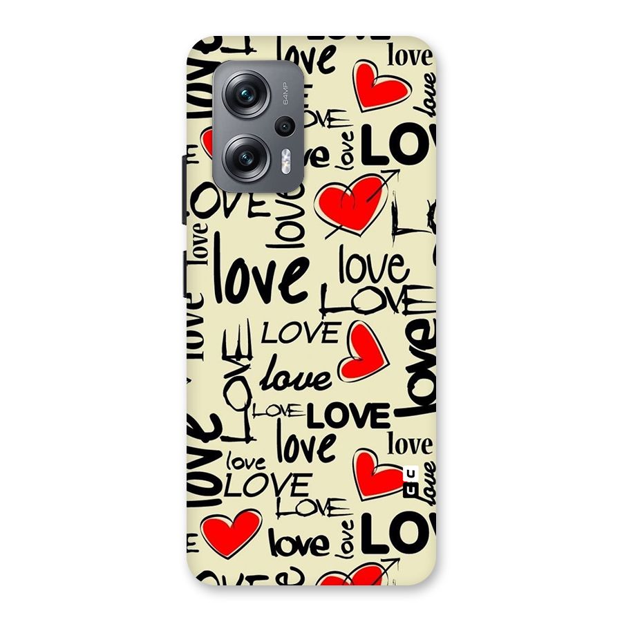Love Hearts Pattern Back Case for Redmi K50i