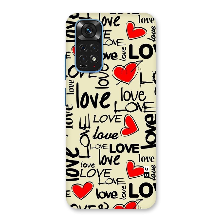 Love Hearts Pattern Back Case for Redmi Note 11S