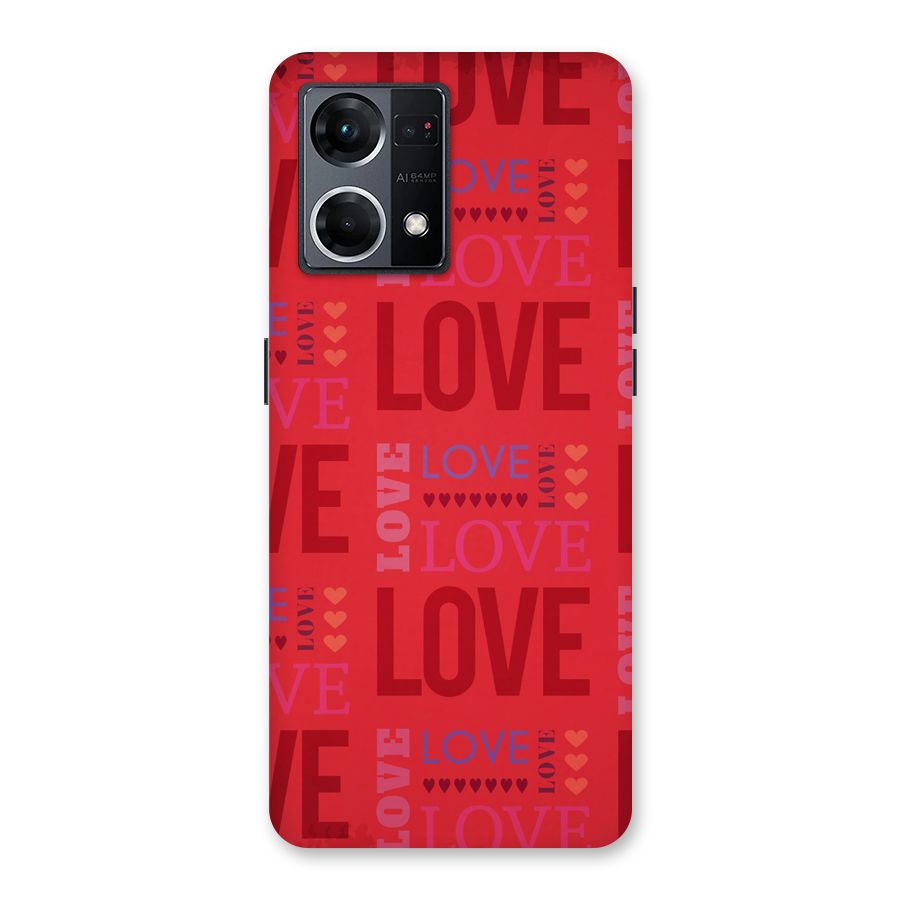 Love Pattern Glass Back Case for Oppo F21 Pro 5G