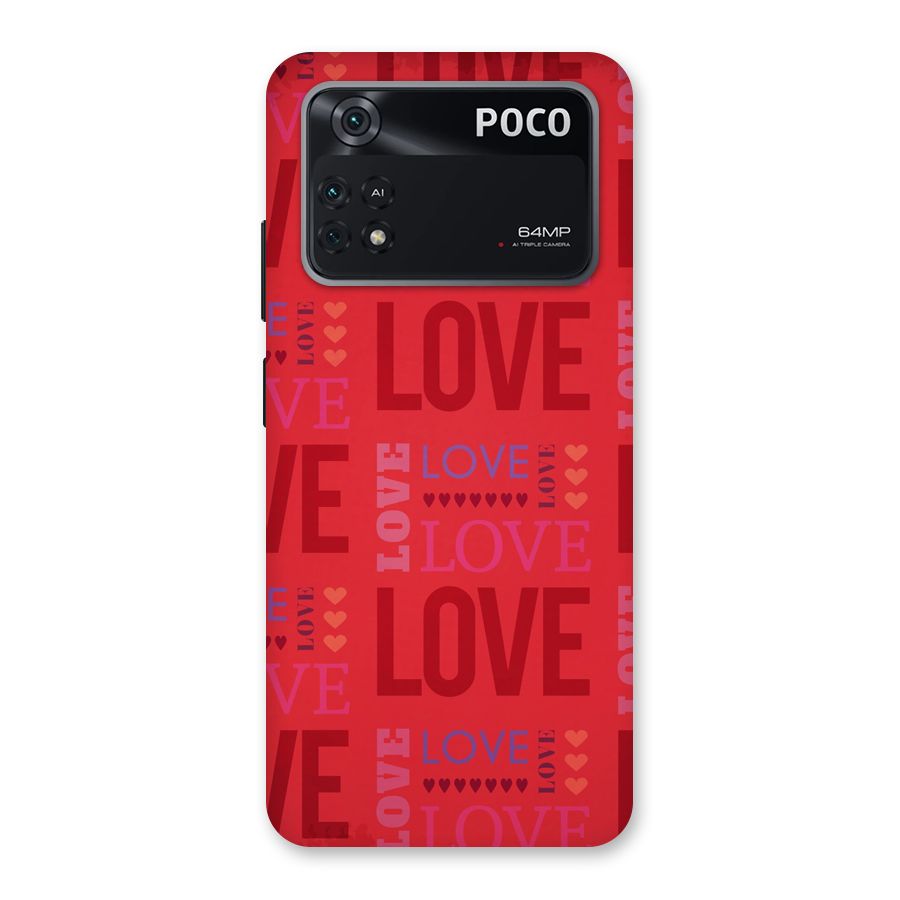 Love Pattern Back Case for Poco M4 Pro 4G