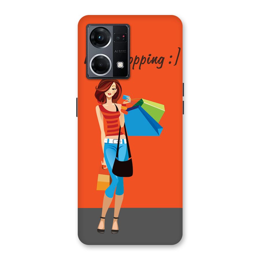 Love Shopping Classy Girl Glass Back Case for Oppo F21 Pro 5G