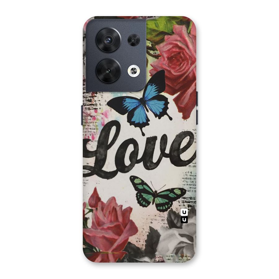 Lovely Butterfly Love Back Case for Oppo Reno8 5G