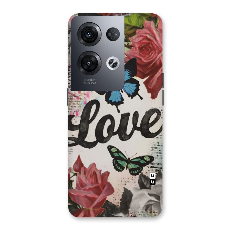 Lovely Butterfly Love Back Case for Oppo Reno8 Pro 5G