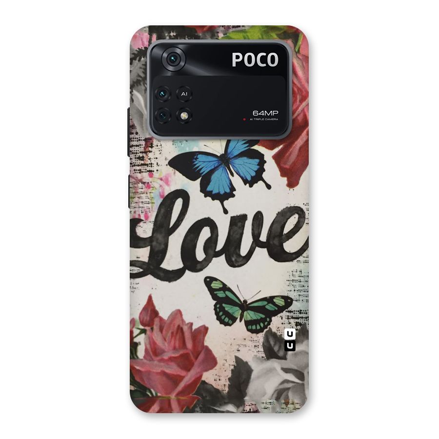 Lovely Butterfly Love Back Case for Poco M4 Pro 4G