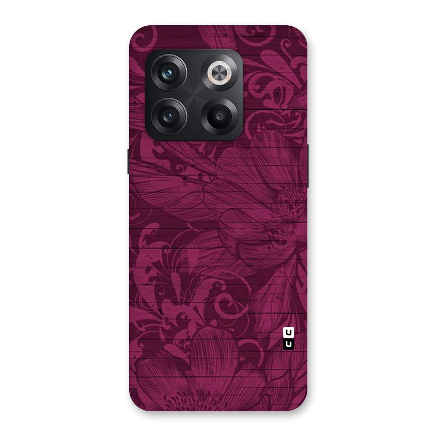 Magenta Floral Pattern Back Case for OnePlus 10T