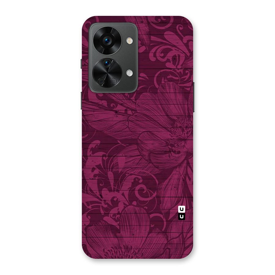 Magenta Floral Pattern Back Case for OnePlus Nord 2T