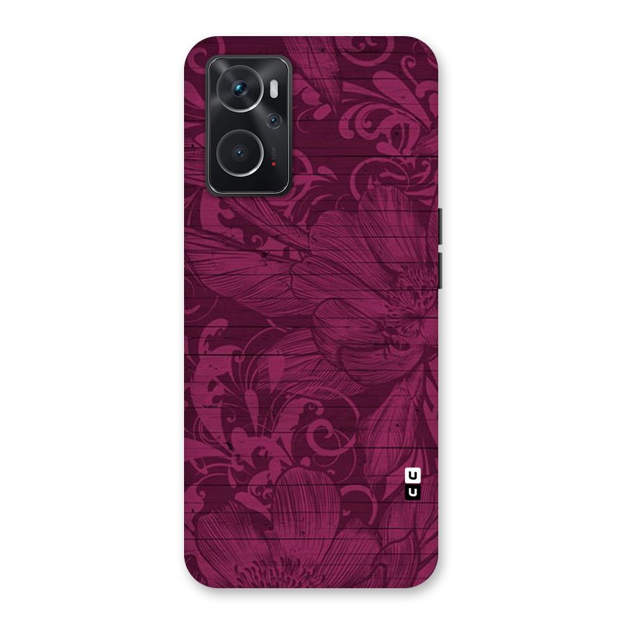 Magenta Floral Pattern Back Case for Oppo K10 4G