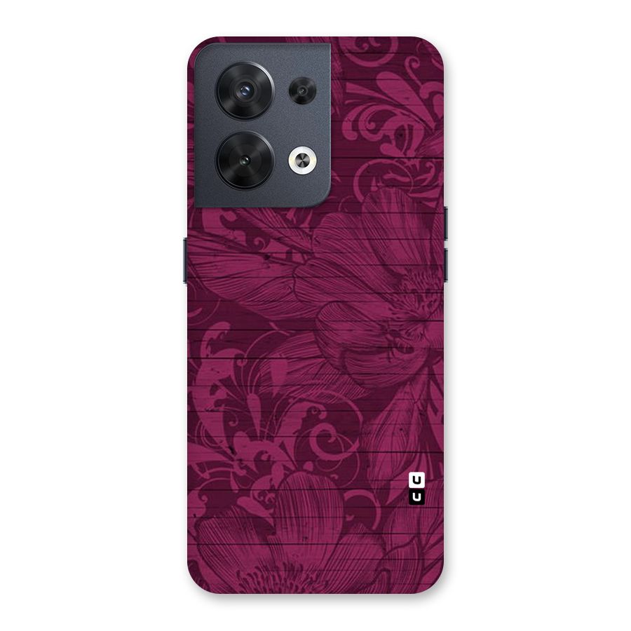 Magenta Floral Pattern Back Case for Oppo Reno8 5G