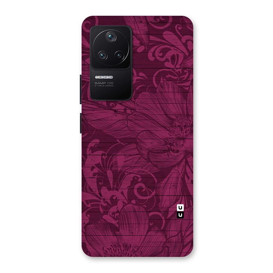 Magenta Floral Pattern Back Case for Poco F4 5G