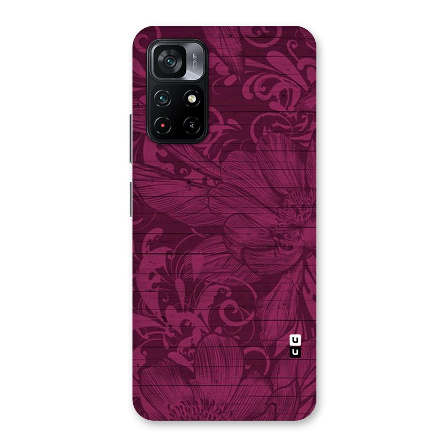 Magenta Floral Pattern Back Case for Poco M4 Pro 5G