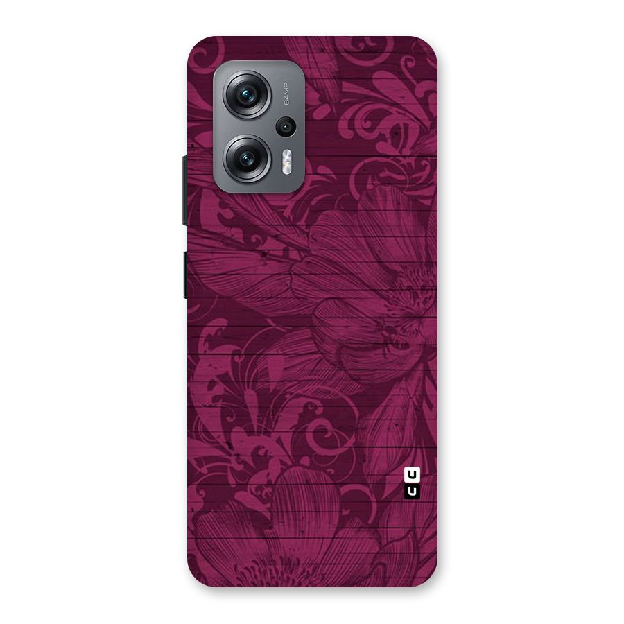 Magenta Floral Pattern Back Case for Redmi K50i