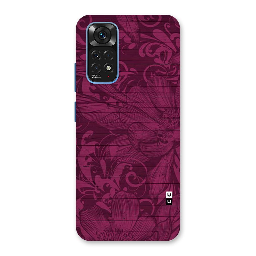 Magenta Floral Pattern Back Case for Redmi Note 11S