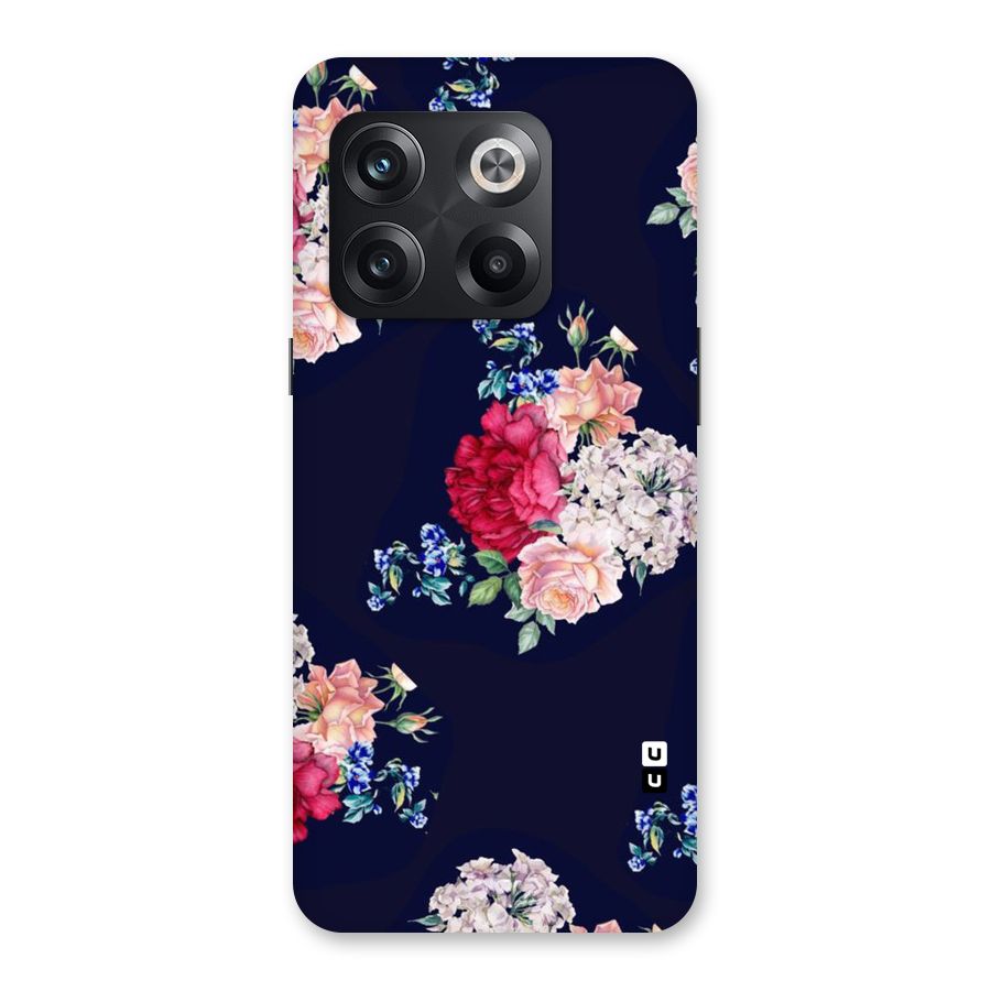 Magenta Peach Floral Back Case for OnePlus 10T