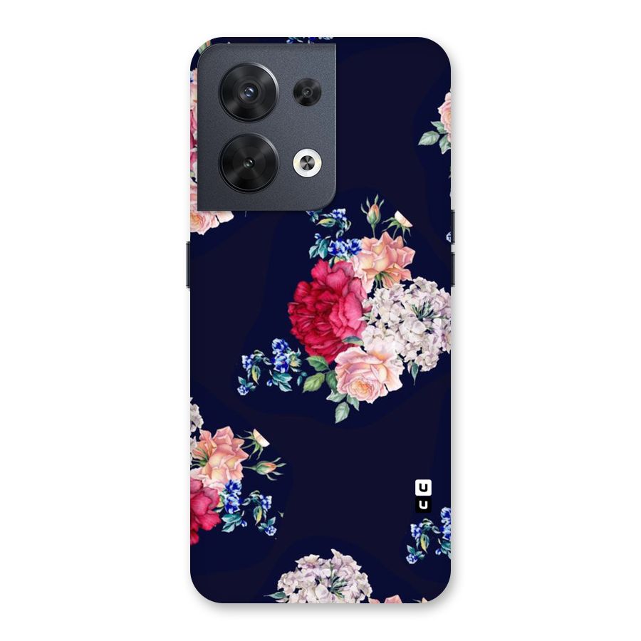 Magenta Peach Floral Back Case for Oppo Reno8 5G
