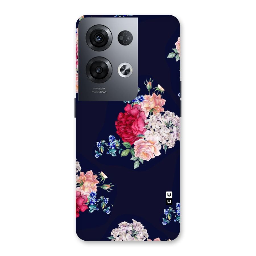 Magenta Peach Floral Back Case for Oppo Reno8 Pro 5G