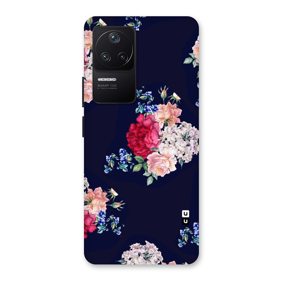 Magenta Peach Floral Back Case for Poco F4 5G