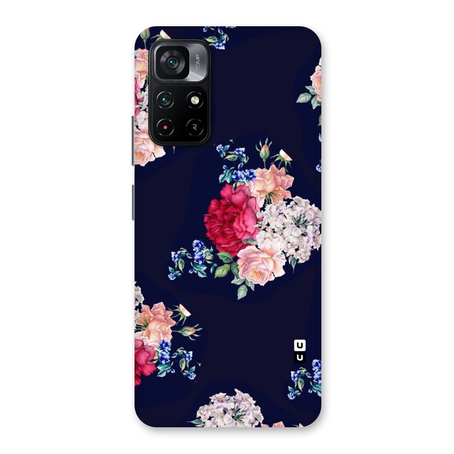Magenta Peach Floral Back Case for Poco M4 Pro 5G
