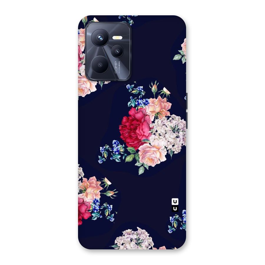 Magenta Peach Floral Back Case for Realme C35
