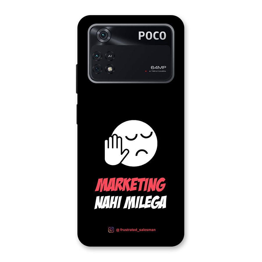 Marketing Nahi Milega Black Back Case for Poco M4 Pro 4G