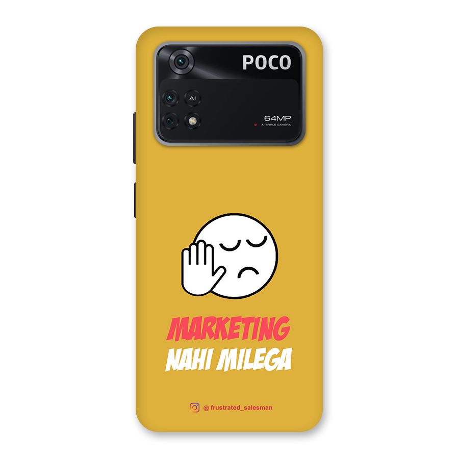 Marketing Nahi Milega Mustard Yellow Back Case for Poco M4 Pro 4G