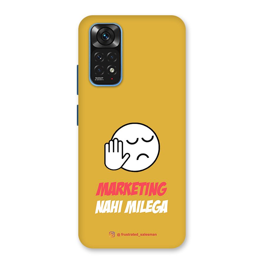 Marketing Nahi Milega Mustard Yellow Back Case for Redmi Note 11S