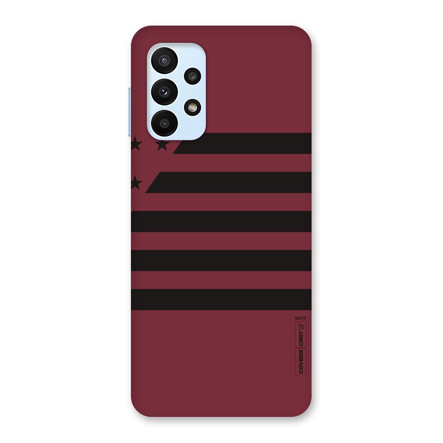 Maroon Star Striped Back Case for Galaxy A23