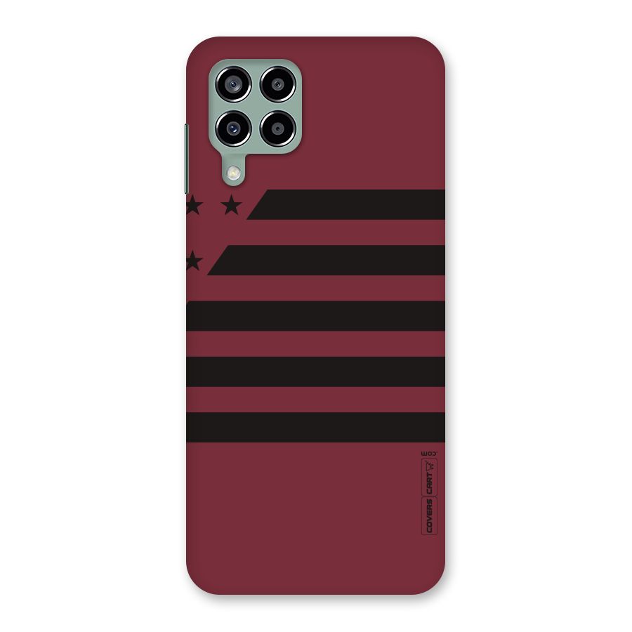 Maroon Star Striped Back Case for Galaxy M33