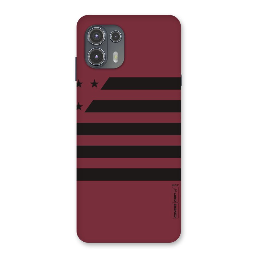 Maroon Star Striped Back Case for Motorola Edge 20 Fusion