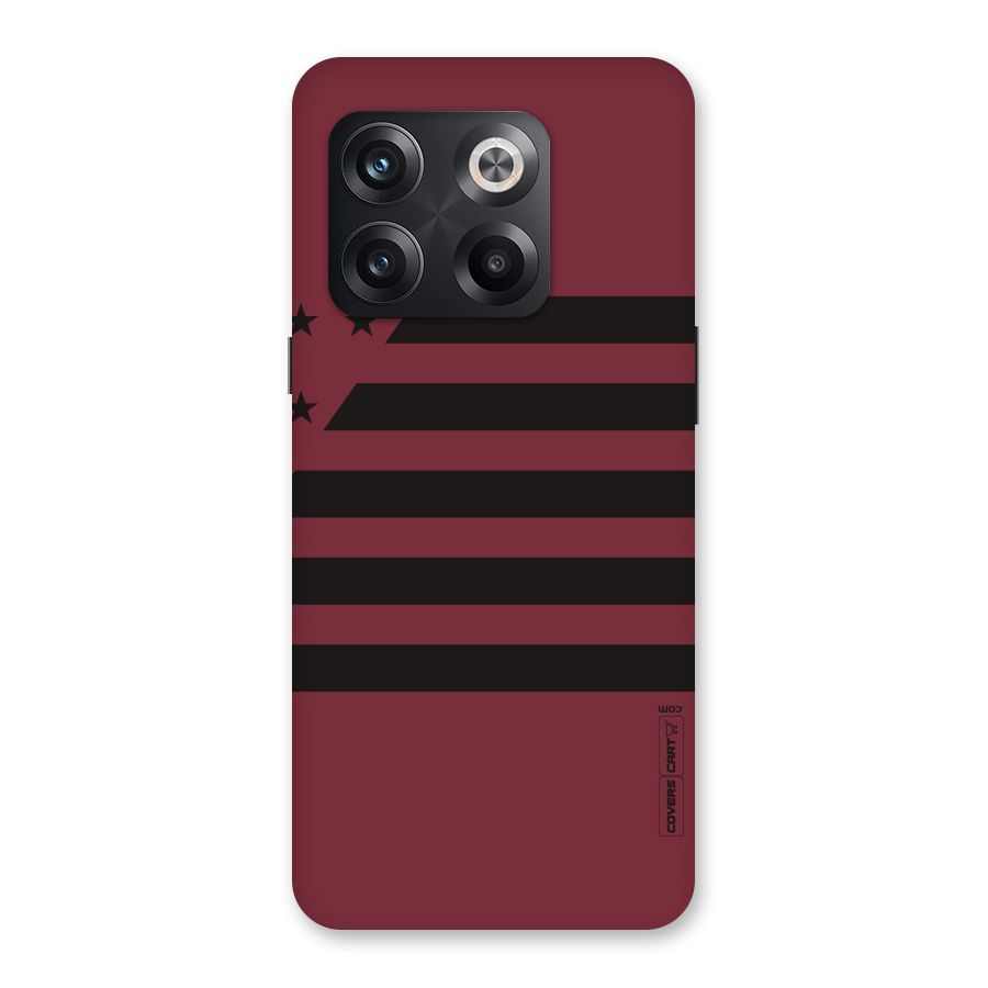 Maroon Star Striped Back Case for OnePlus 10T
