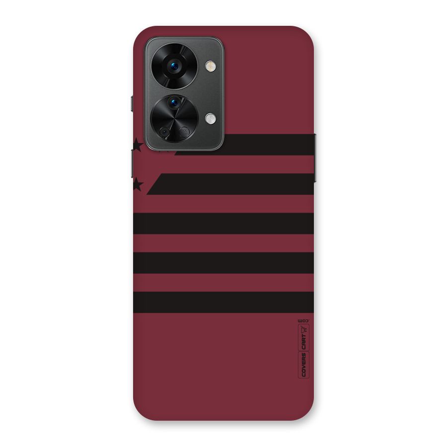 Maroon Star Striped Back Case for OnePlus Nord 2T
