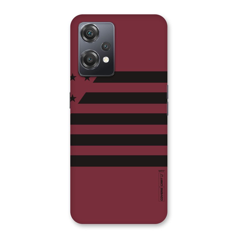 Maroon Star Striped Back Case for OnePlus Nord CE 2 Lite 5G