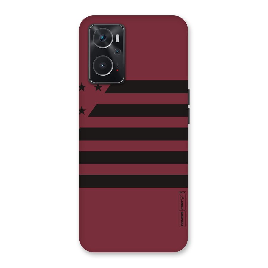 Maroon Star Striped Back Case for Oppo K10 4G