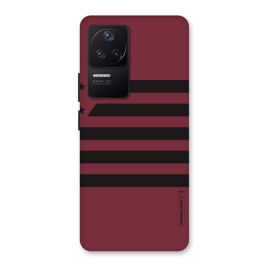 Maroon Star Striped Back Case for Poco F4 5G