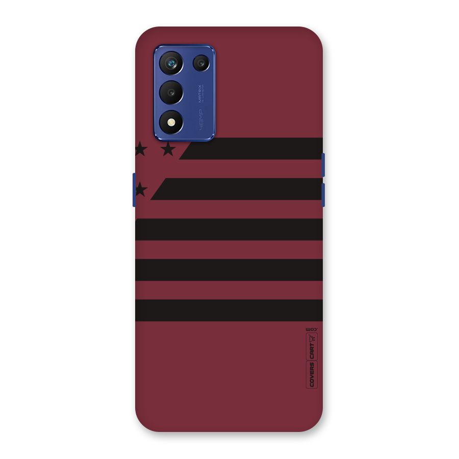 Maroon Star Striped Back Case for Realme 9 5G Speed