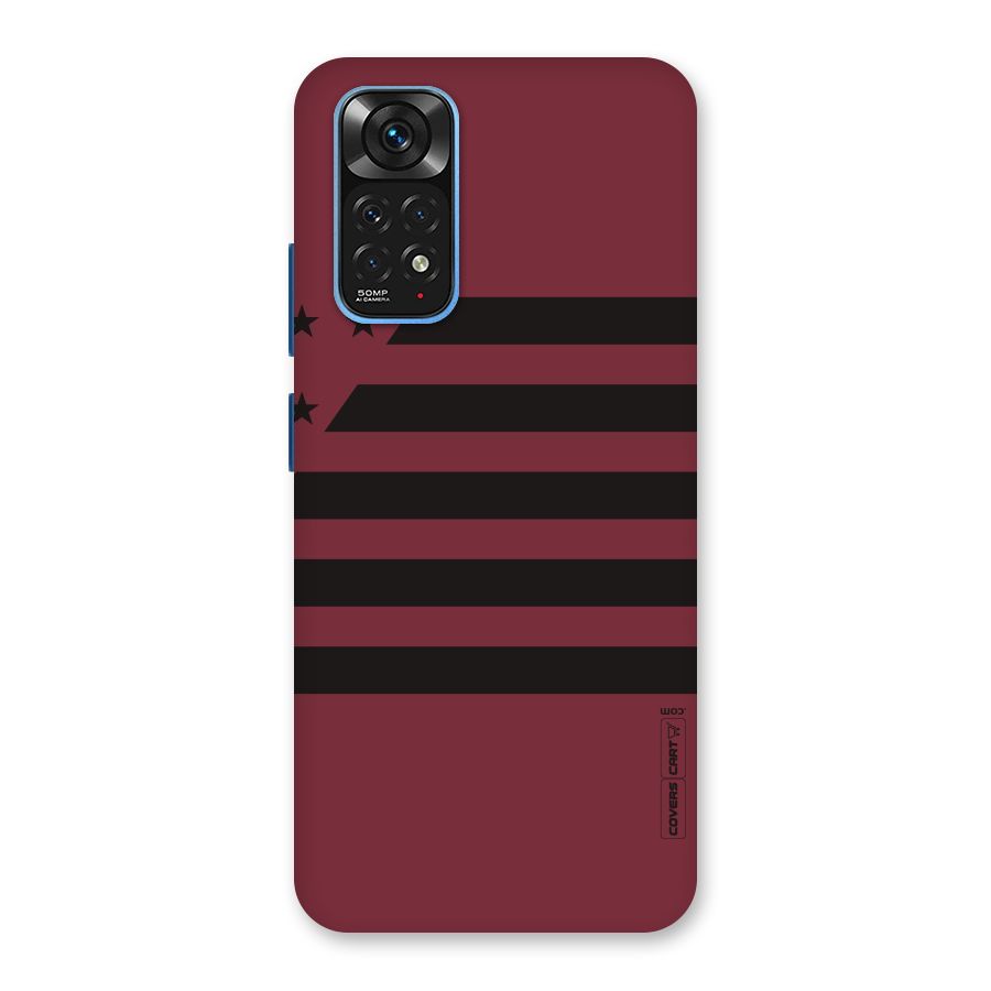 Maroon Star Striped Back Case for Redmi Note 11S