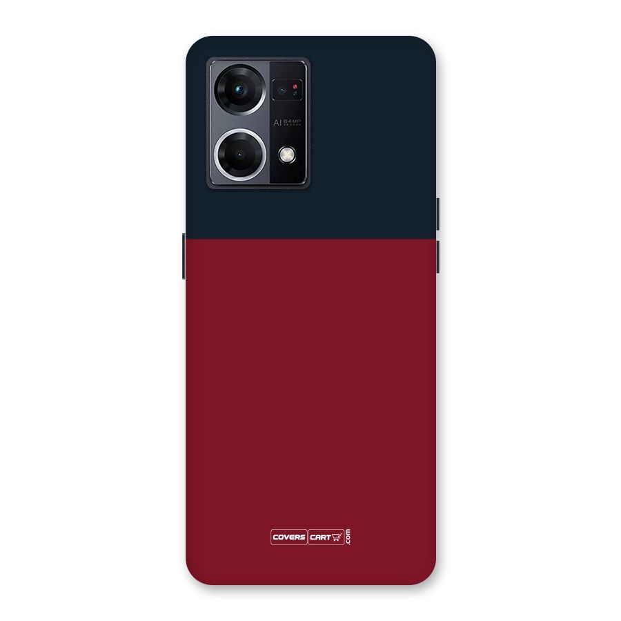 Maroon and Navy Blue Glass Back Case for Oppo F21 Pro 5G