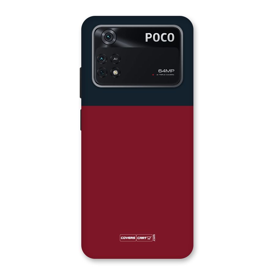 Maroon and Navy Blue Back Case for Poco M4 Pro 4G