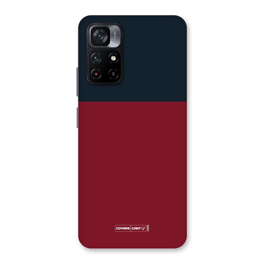 Maroon and Navy Blue Back Case for Poco M4 Pro 5G