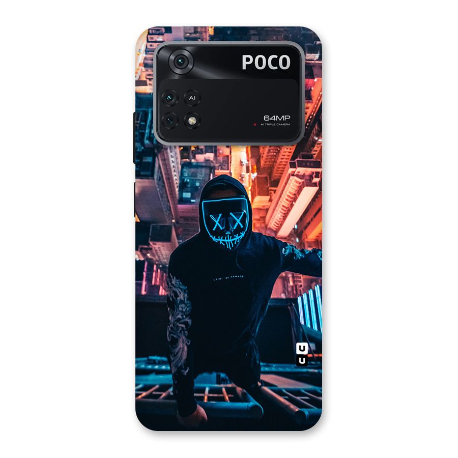 Mask Guy Climbing Building Back Case for Poco M4 Pro 4G