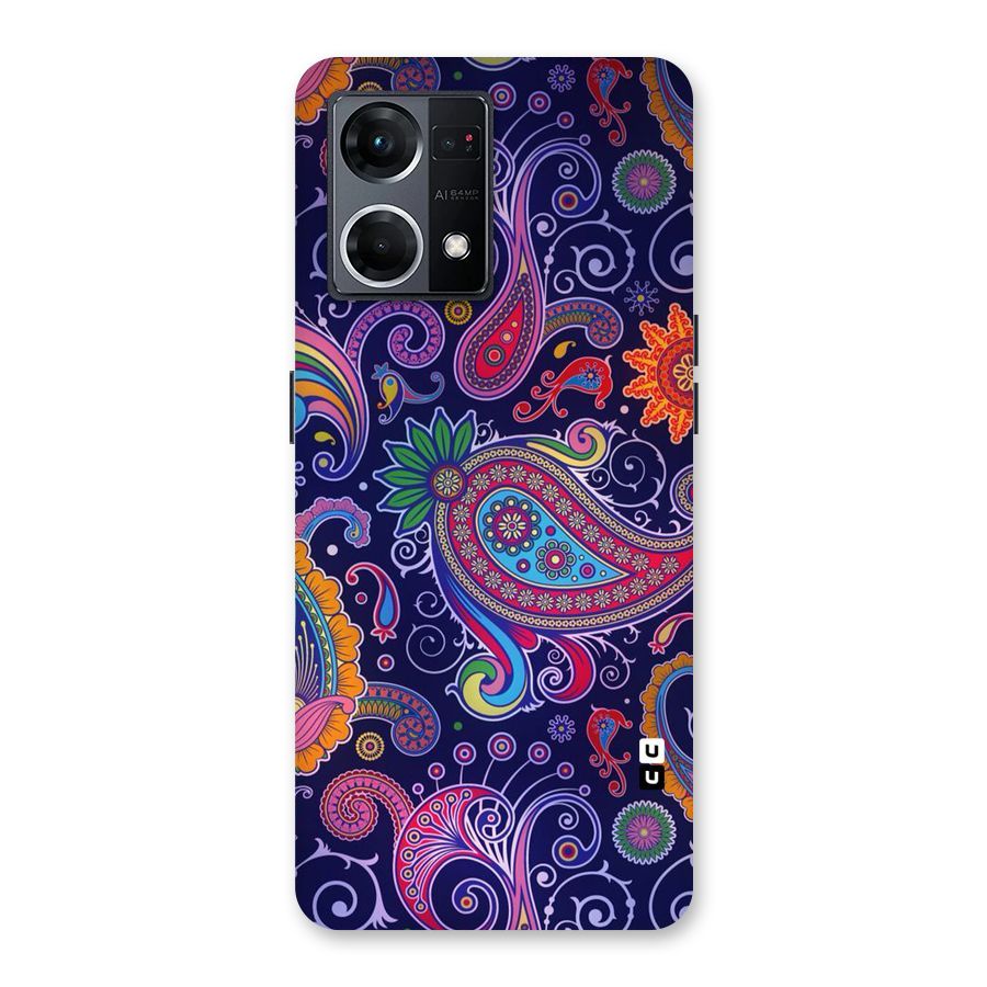 Mehendi Pattern Glass Back Case for Oppo F21 Pro 5G