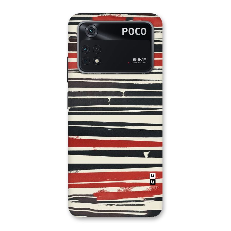Messy Vintage Stripes Back Case for Poco M4 Pro 4G