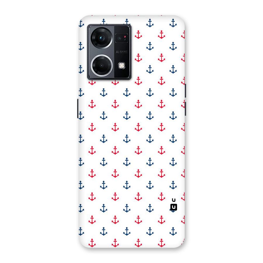 Minimal Anchor Pattern Glass Back Case for Oppo F21 Pro 5G