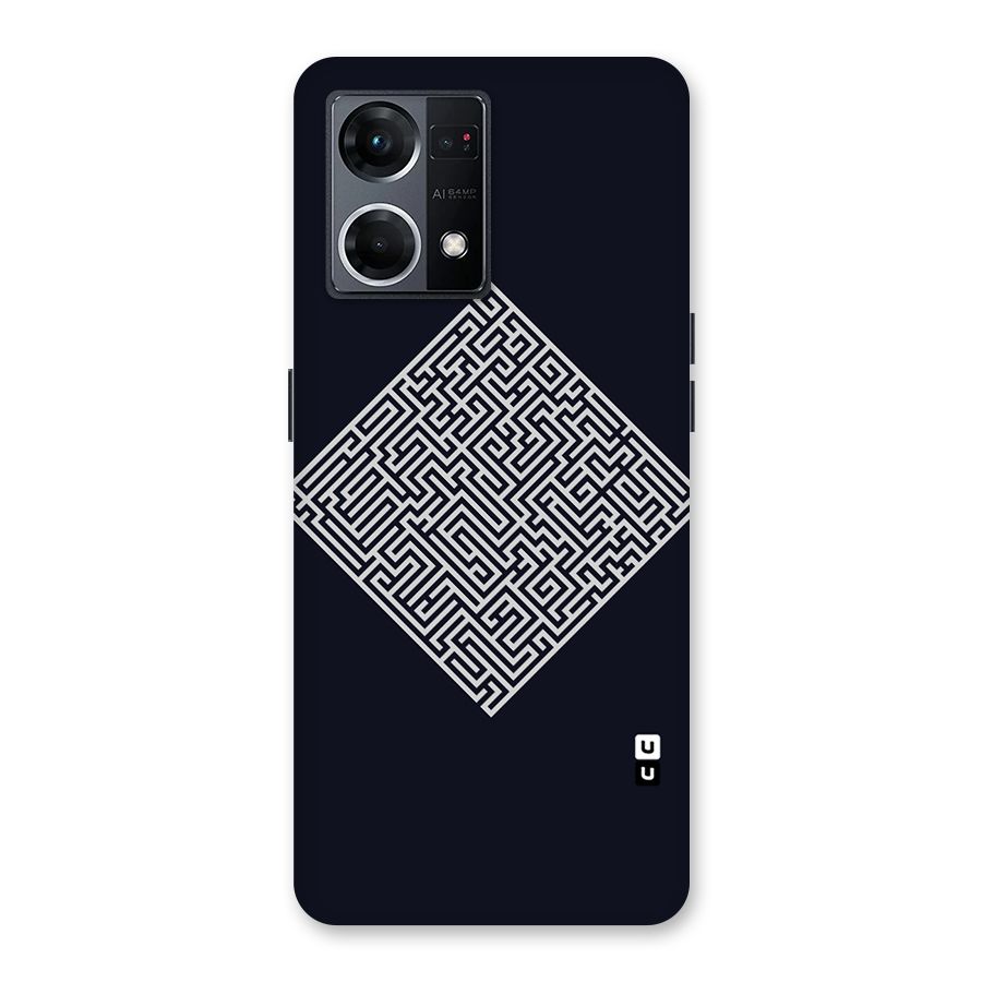 Minimal Maze Pattern Glass Back Case for Oppo F21 Pro 5G