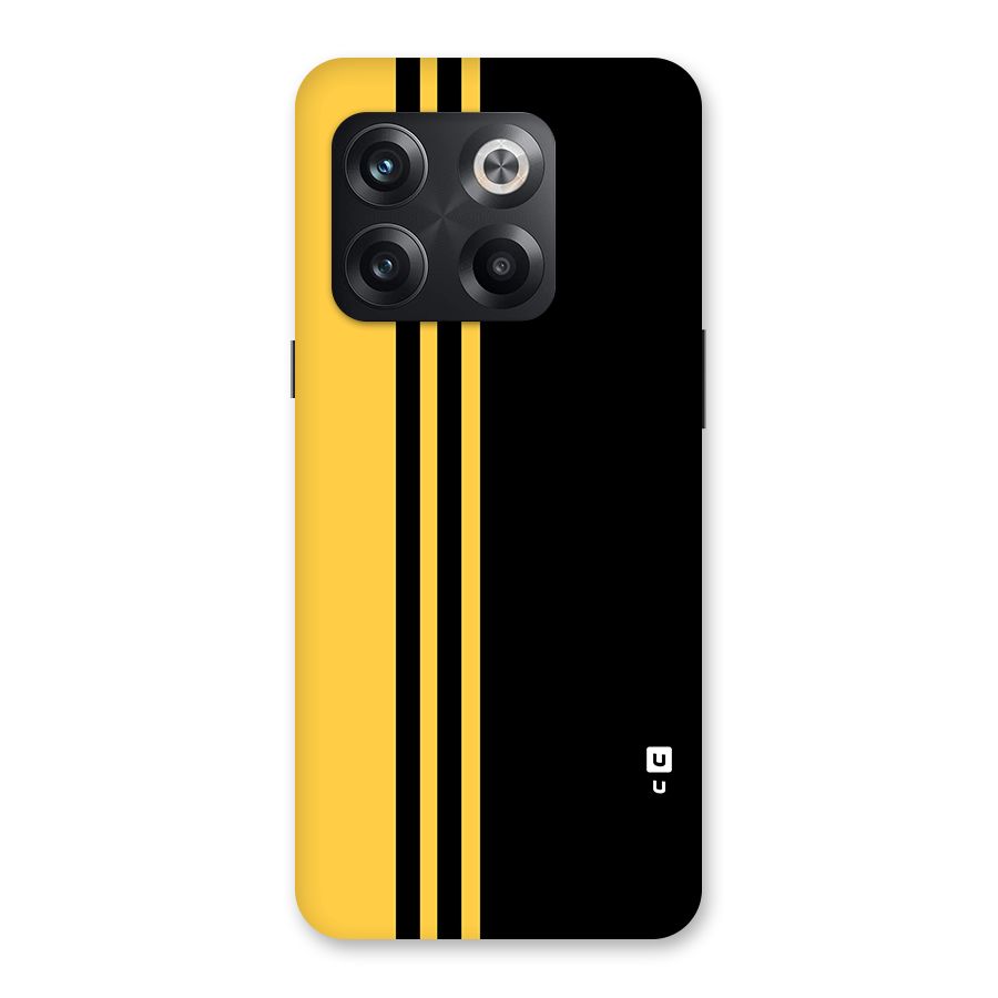 Minimal Yellow and Black Design Back Case for OnePlus 10T