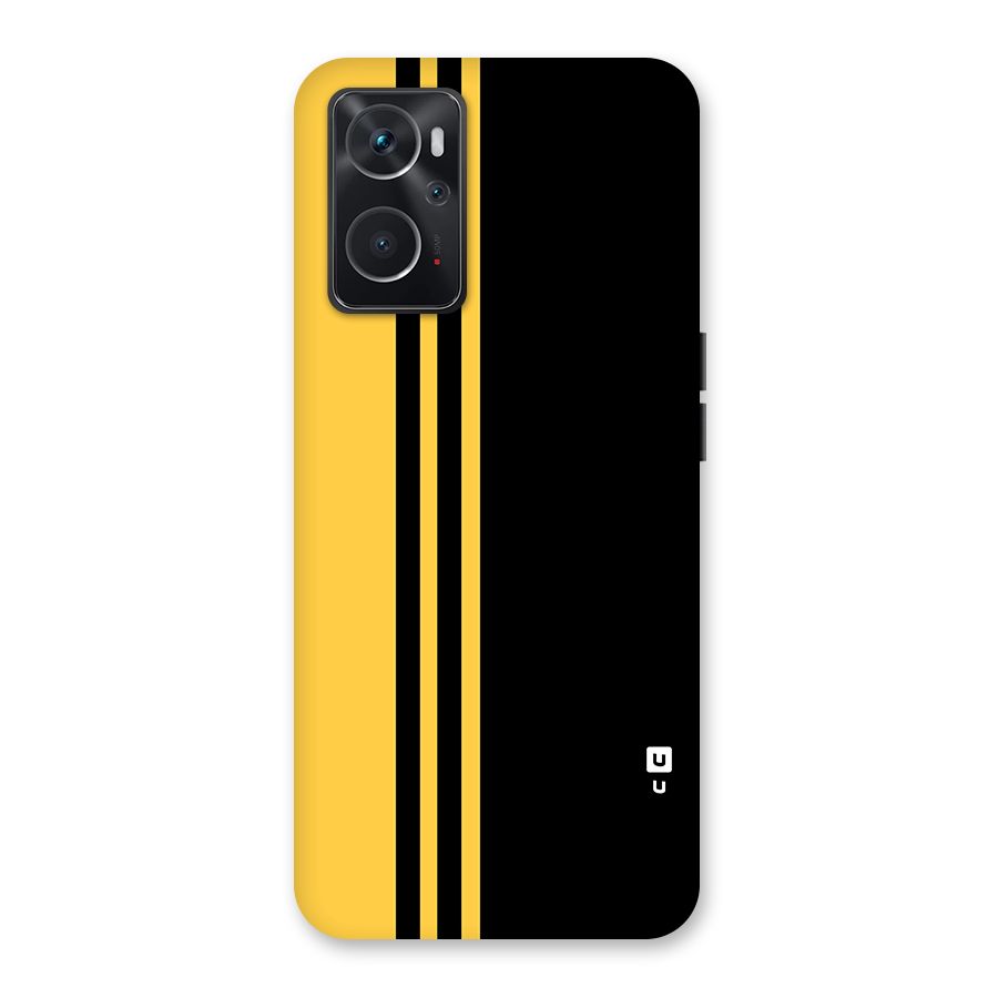 Minimal Yellow and Black Design Back Case for Oppo K10 4G