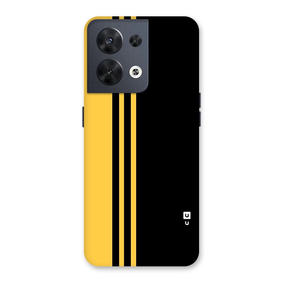 Minimal Yellow and Black Design Back Case for Oppo Reno8 5G