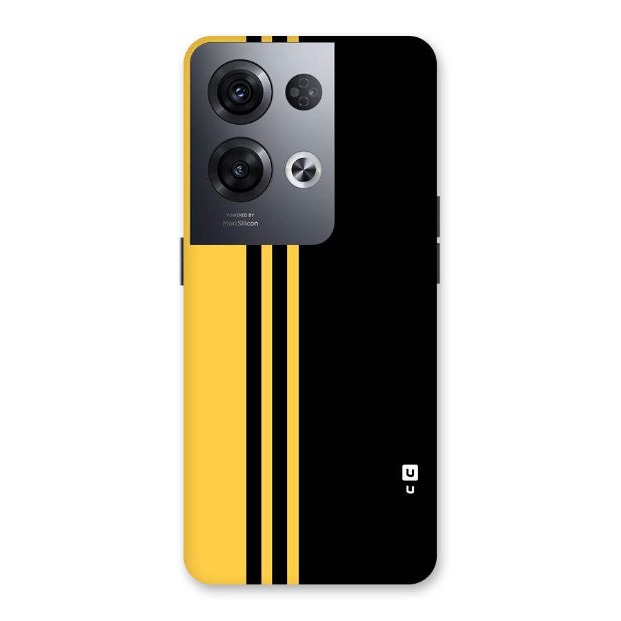 Minimal Yellow and Black Design Back Case for Oppo Reno8 Pro 5G