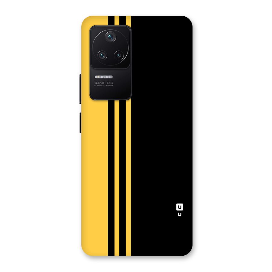 Minimal Yellow and Black Design Back Case for Poco F4 5G