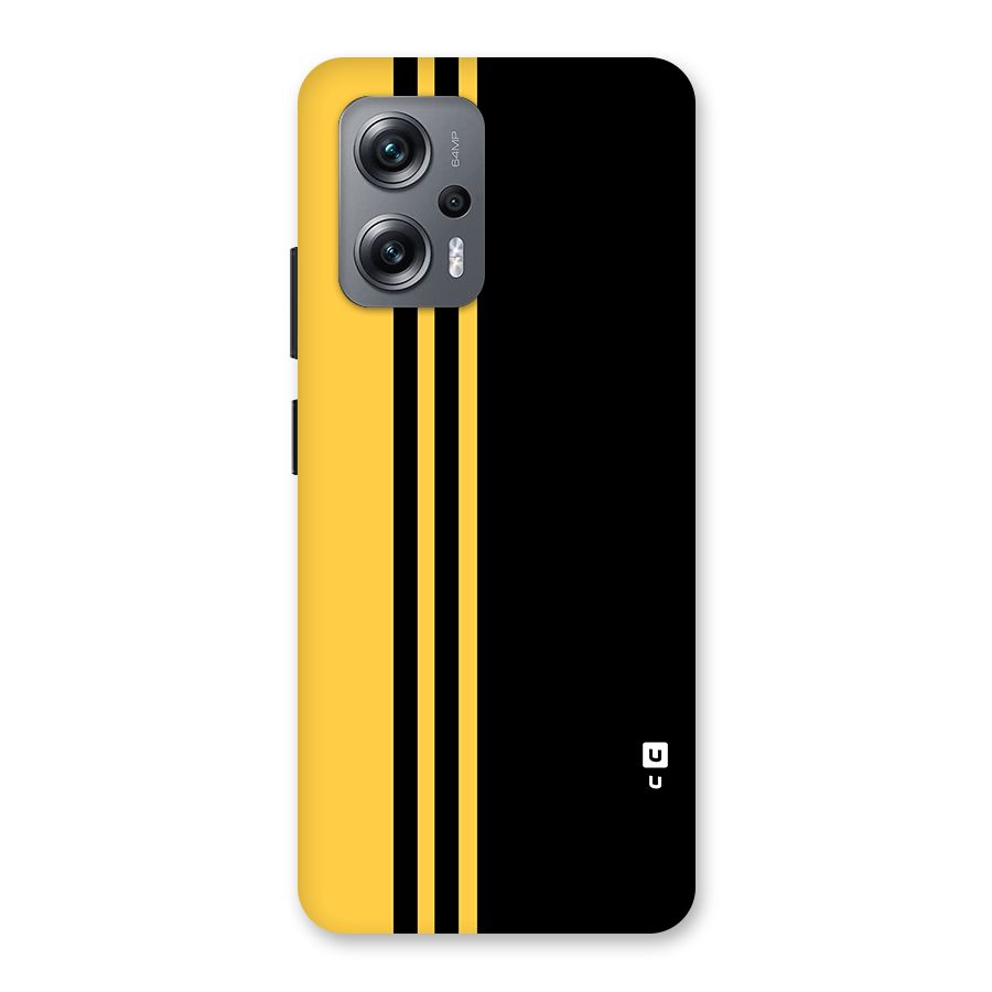 Minimal Yellow and Black Design Back Case for Redmi K50i