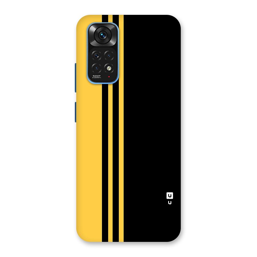 Minimal Yellow and Black Design Back Case for Redmi Note 11S